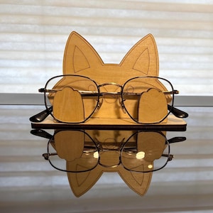 Wooden Animal Glasses Holder | 10 Cute Animal Styles | Laser Cut Eyeglass Stand | Desk Organizer | 3mm Wood | Gift for Animal Lovers
