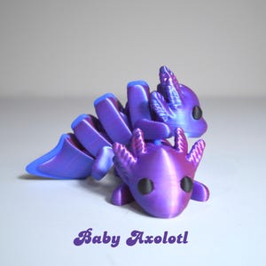 3D Printed Baby Axolotl Fidget Toy: Articulated PLA Desk Decor