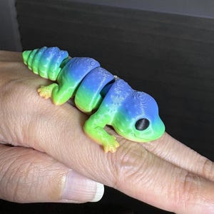 Leopard Gecko | Articulated Fidget Toy | Multi Color Rainbow | 3D Printed