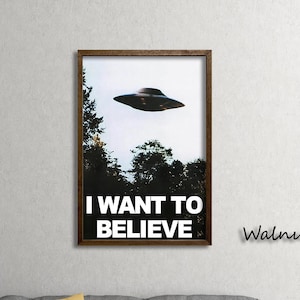 Inramad X-Files-poster, Jag vill tro, UFO-canvastavla