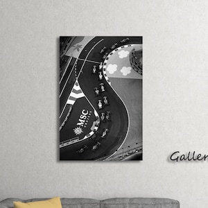 Formula 1 Racing Poster, Grand Prix Track Wall Art, F1 Car Photo Print, Motorsport Canvas Art,Black and White Race Track Aerial Decor