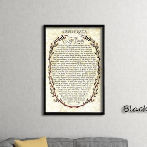 Framed Desiderata Print, Desiderata Poem, Desiderata Poster, Poetry Wall Art, Graduation Gift, Graduation Idea