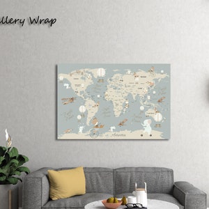 Weltkarte Kinderzimmer, Kinderzimmer Wand Weltkarte, Lernposter, Kinderzimmer Wanddeko, Montessori Materialien, Kinderzimmer Poster,