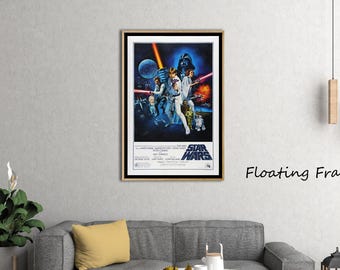 Plakat filmowy Gwiezdne Wojny 1977, Gwiazda Śmierci, Stary plakat filmowy, Prezent dla miłośnika Gwiezdnych Wojen
