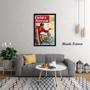 Feld und Strom Druck, Vintage Angeln Poster -, Natur Kunst, Sportler, Sport, Haus Kunst, Wand Kunst, Geschenk für Ihn, Papa Geschenk
