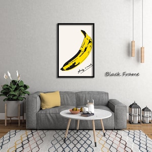 Andy Warhol Banana Poster Print, The Velvet Underground Album Art, 1967 Pop Art Icon, Modern Wall Decor, Minimalist Yellow Fruit Art