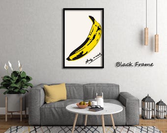 Poster Andy Warhol Banana Pop Art - Toile 50x70 Cm Sans Cadre, Décoration Murale Salon