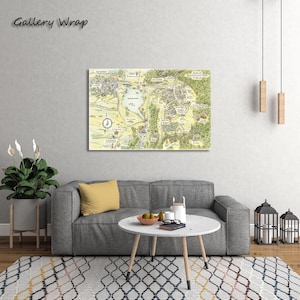 Carte fantastique de chambre d'enfant, carte suspendue aquarelle Peter Rabbit - décoration murale pour chambre d'enfant - décoration de crèche