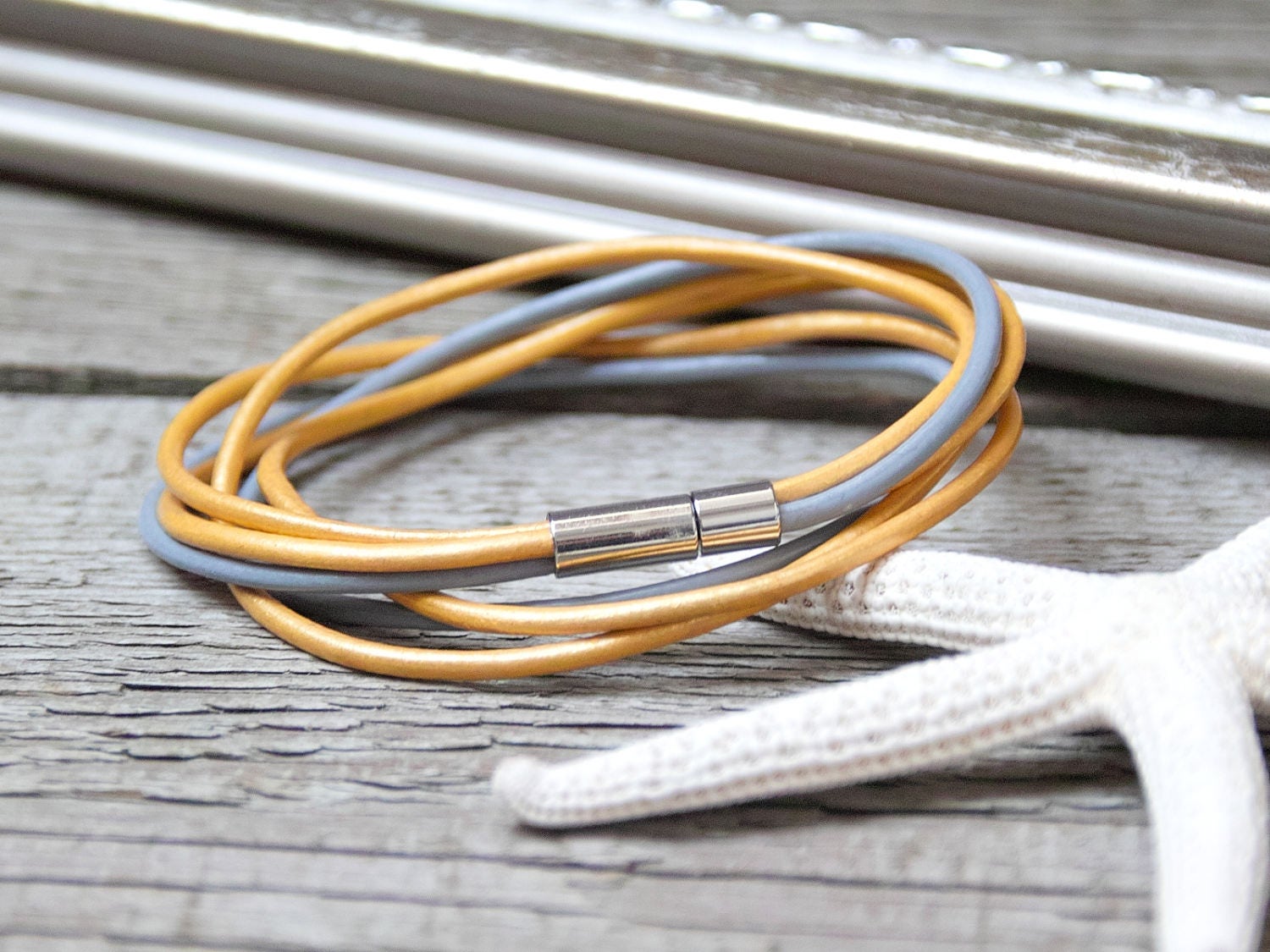 Leather bracelet, leather cord bracelet, boho style leather cuff