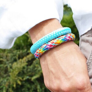 Rope colorful bracelets for women set of two, simple rope bracelets for summer gift ideas, rope bracelets for women image 4