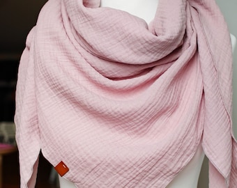 Cotton muslin women scarf shawl, cotton triangle scarf  - soft spring scarf shawl scarf for women, cotton shawl wrap