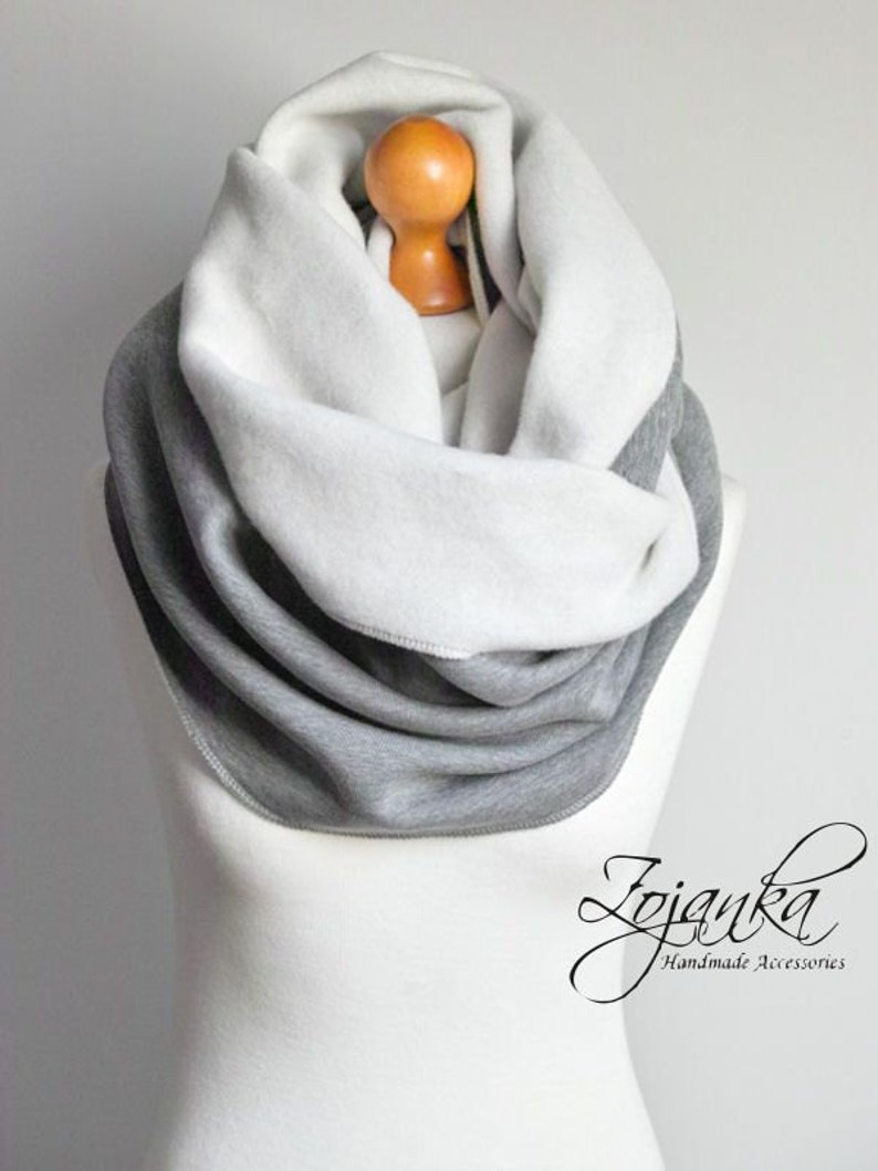 sweatshirt jersey scarf hooded scarves cozy snood extra CHUNKY hooded snood infinity scarf GRAY CHUNKY Infinity Scarf winter scarf