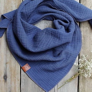 Cotton muslin neck scarf bandana face mask, cotton bandana triangle scarf  - soft neck scarf - soft bandana scarf for women