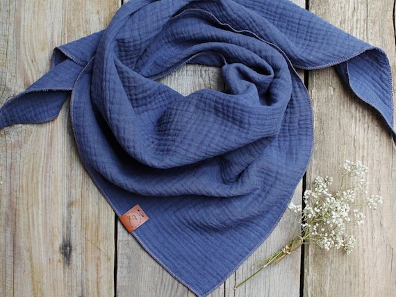 Cotton muslin neck scarf bandana face mask, cotton bandana triangle scarf  - soft neck scarf - soft bandana scarf for women