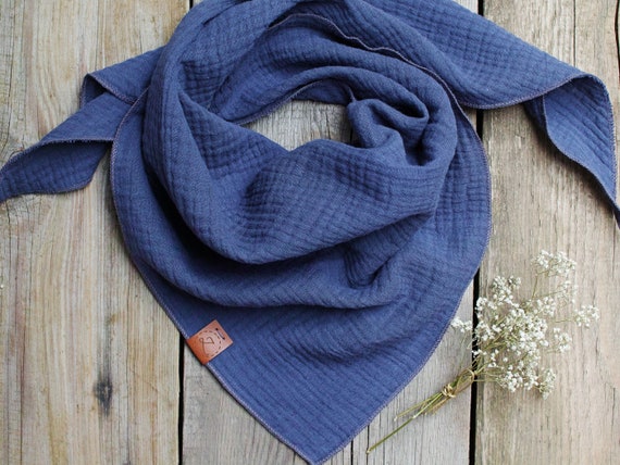 Cotton muslin neck scarf bandana face mask, cotton bandana triangle scarf  - soft neck scarf - soft bandana scarf for women
