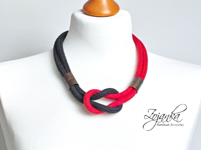 Women Cotton Rope Necklace Rope Statement Necklace Textile Etsy