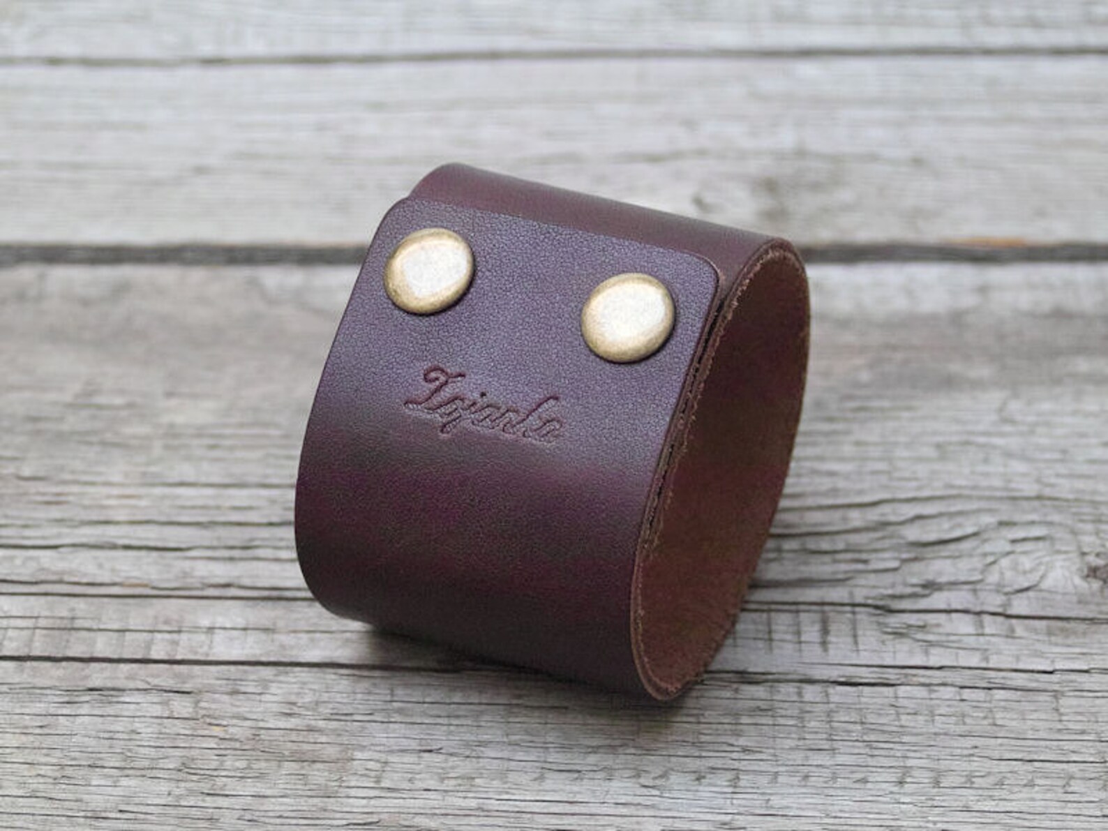 BROWN Leather Band Cuff Bracelet Tattoo Cover Up Boho Style Etsy