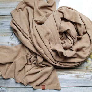 Large oversized WOOL SCARF wrap, light beige melange wool scarf for women, merino lightweight wrap for women, lightweight cashmere scarf Beige