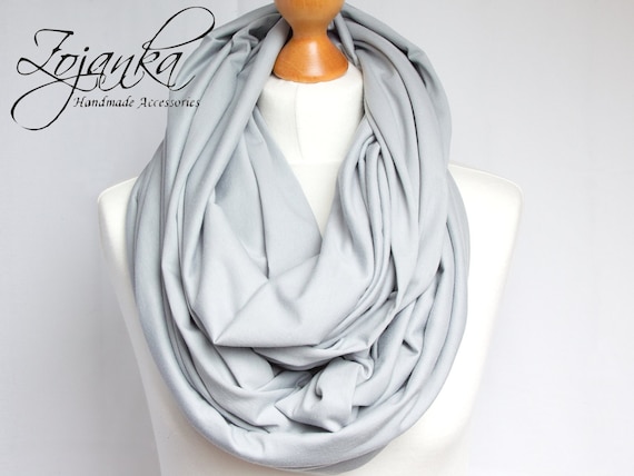 Infinity SCARF, large Shawl Loop, oversized infinity scarf, cotton scarf, tube scarf, nursing scarf, women scarf gray COTTON