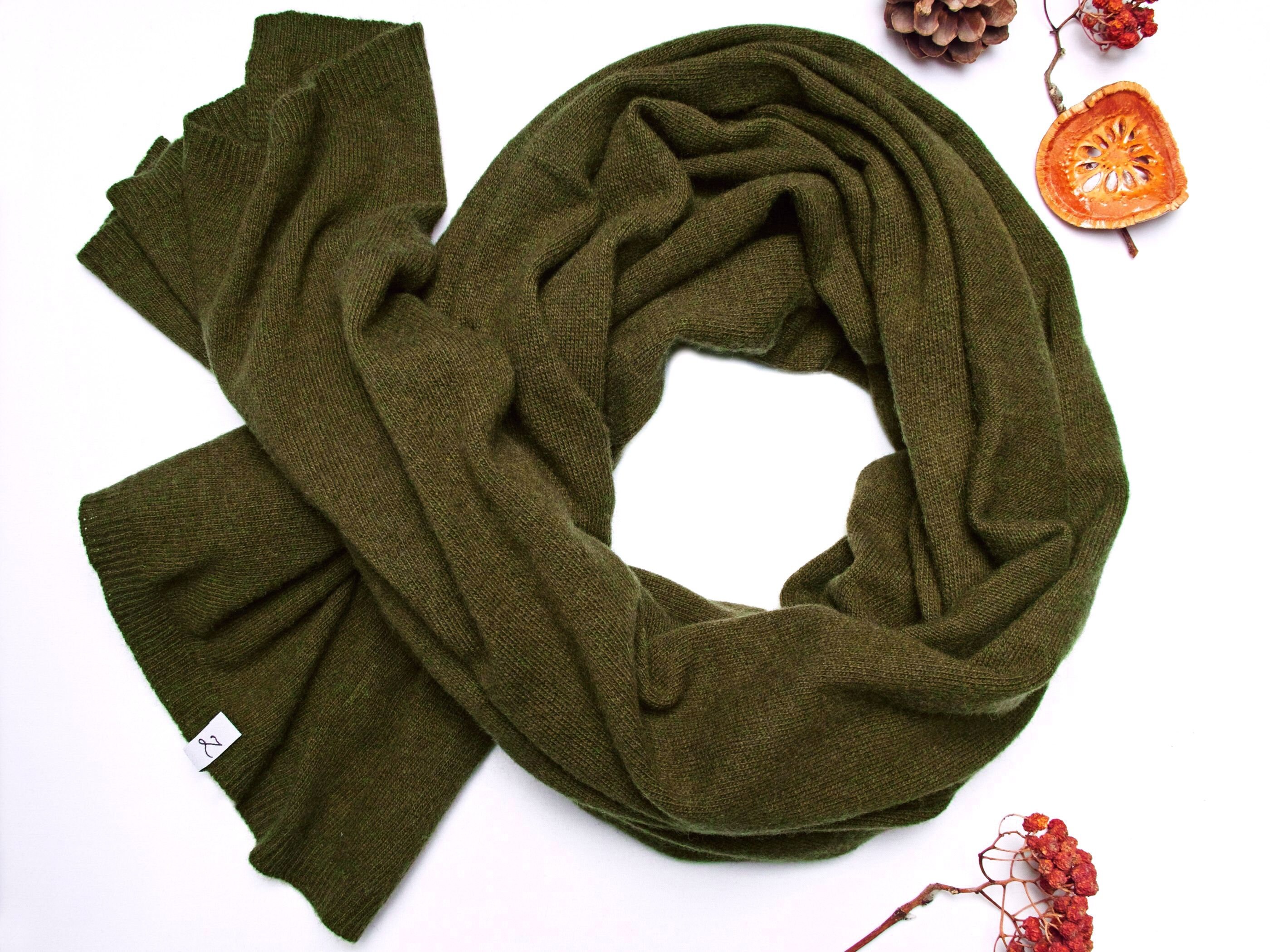 Winter wool scarf KHAKI scarf, wool scarf for women, gift ideas for her