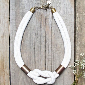 Women cotton rope necklace - rope statement necklace - textile necklace - cotton rope necklace for women - simple jewelry -women accessories