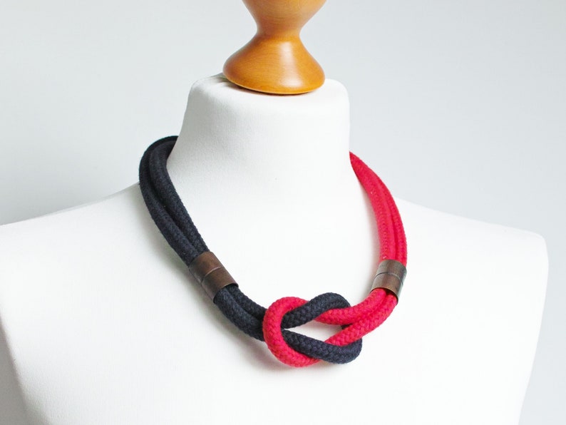 Women Cotton Rope Necklace Rope Statement Necklace Textile Etsy