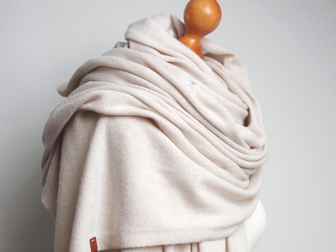 Kapital Compressed Feather Wool Scarf, Beige – Glasswing