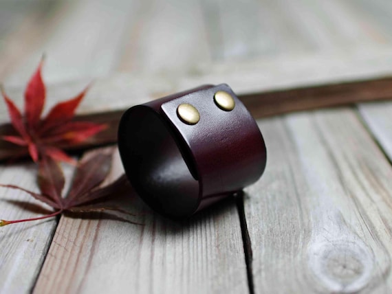 BROWN leather band cuff bracelet, boho style leather bracelets, scarf strap band