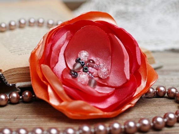 soft blush fabric flower BROOCH Pin Petal Flower Pin handmade pin, floral brooch corsage, elegant flower brooches, gift ideas for her