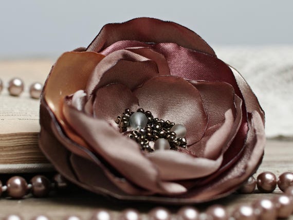 Romantic fabric Flower BROOCH Pin Petal Flower Pin Organza Satin handmade, floral brooch corsage, elegant flower brooch gift for her