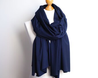 Cotton SHAWL Wrap for Women, Large Cotton Wrap, Navy Blue