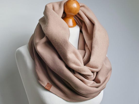 Chunky Knit Cotton Jersey Infinity Scarf, sweatshirt cotton jersey scarf for Winter, casual scarf