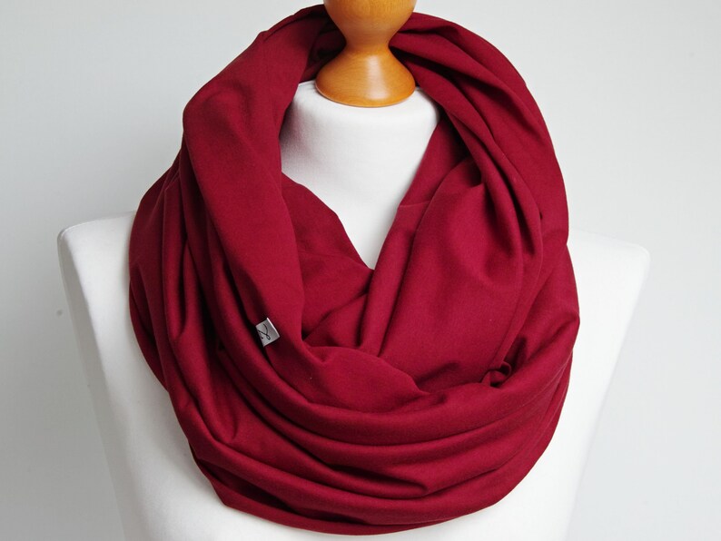 BURGUND Infinity Scarf for Women Lightweight Cotton Tube Etsy