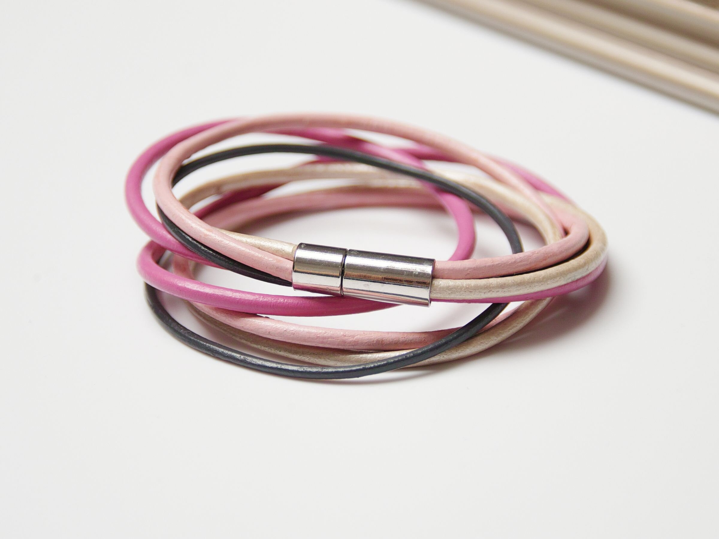 Leather bracelet, leather cord bracelet, boho style leather cuff