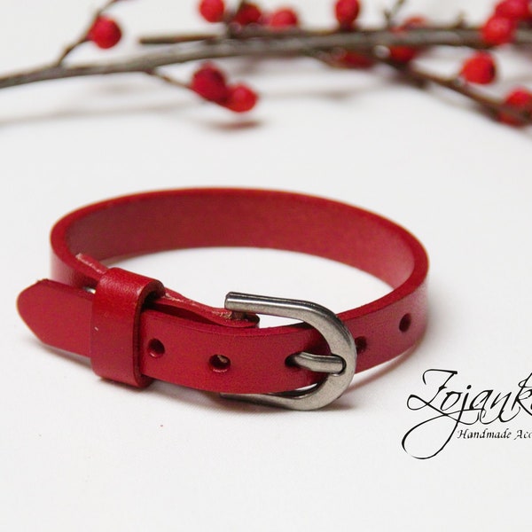 Bracelet manchette en cuir pour femme, bracelet manchette en cuir rouge de style bohème, accessoires de mode, lanière en cuir pour foulard