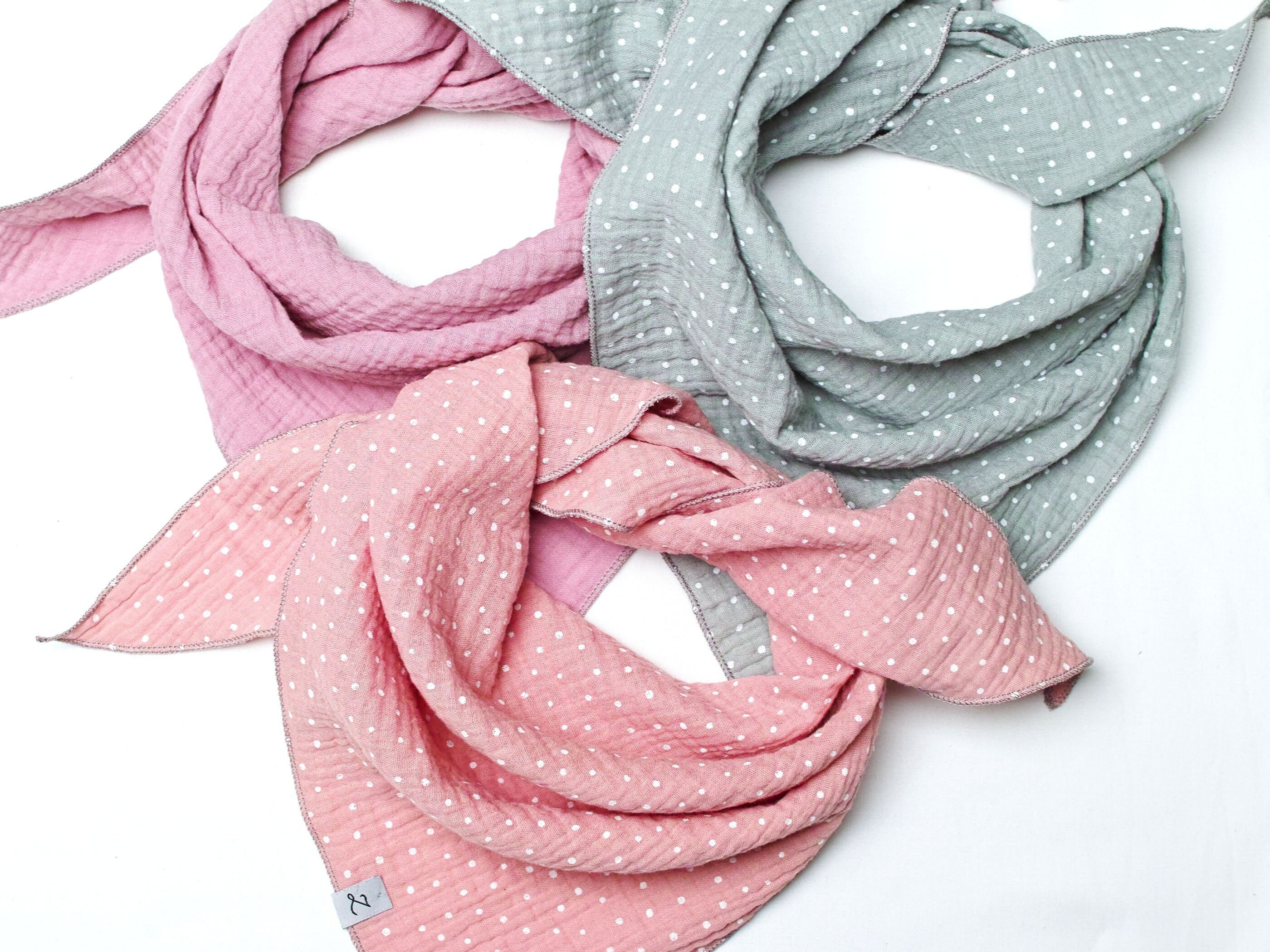 Cotton muslin neck scarf bandana face mask, cotton bandana triangle