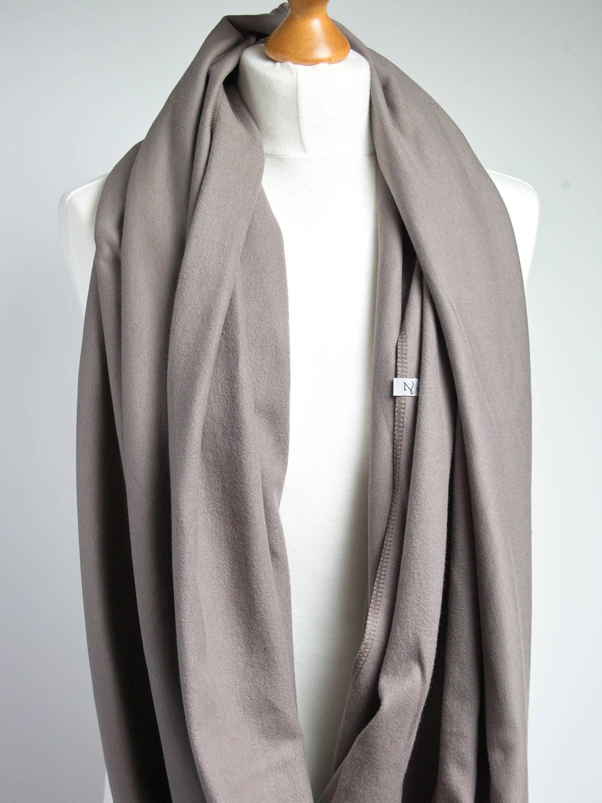 JERSEY infinity scarf in TAUPE colour , infinity scarves by ZOJANKA ...