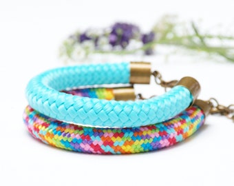 Rope colorful bracelets for women set of two, simple rope bracelets for summer gift ideas,  rope bracelets for women