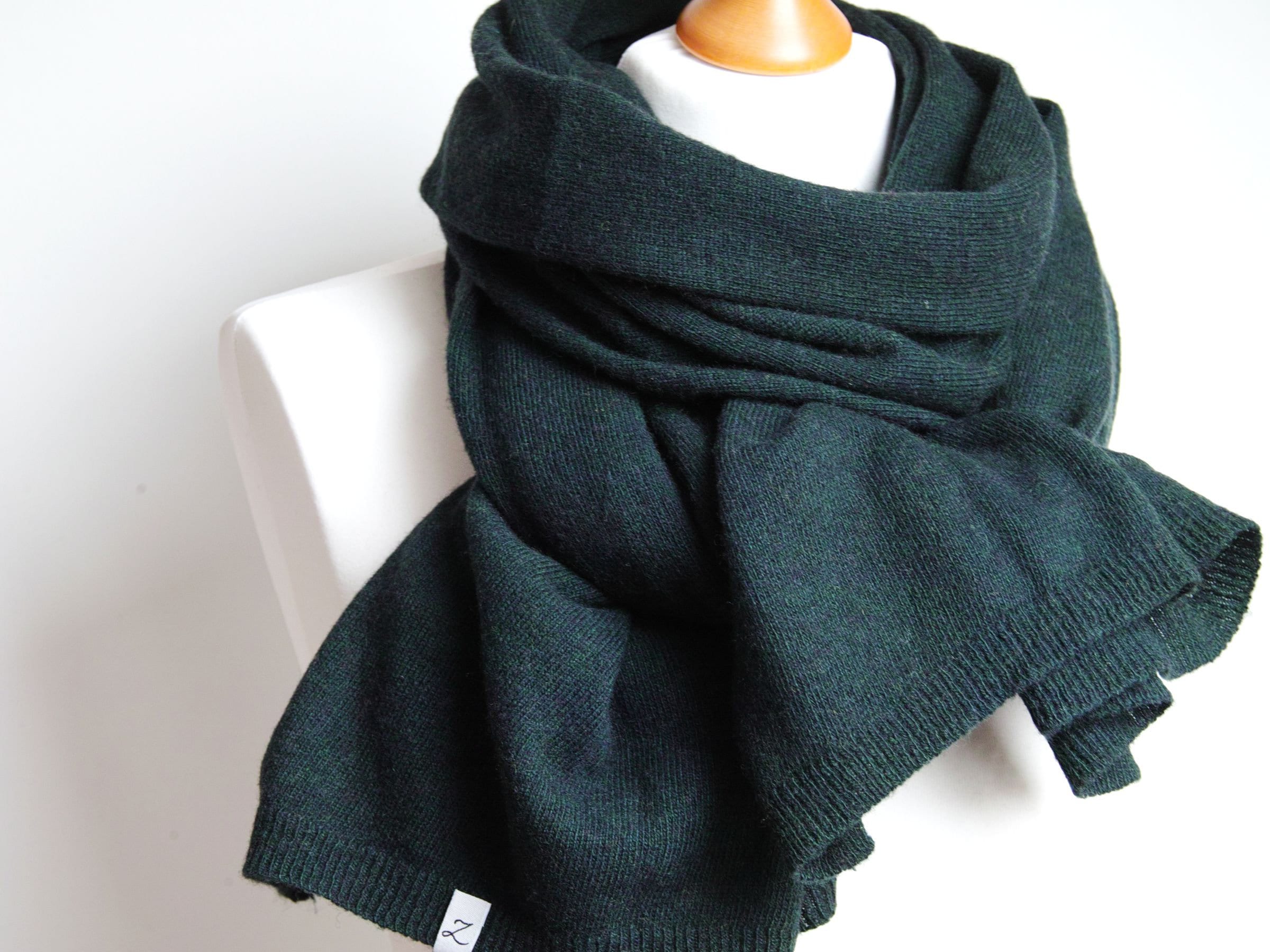 Wool scarf shawl wrap, dark green scarf, chunky scarf warm shawl WINTER ...