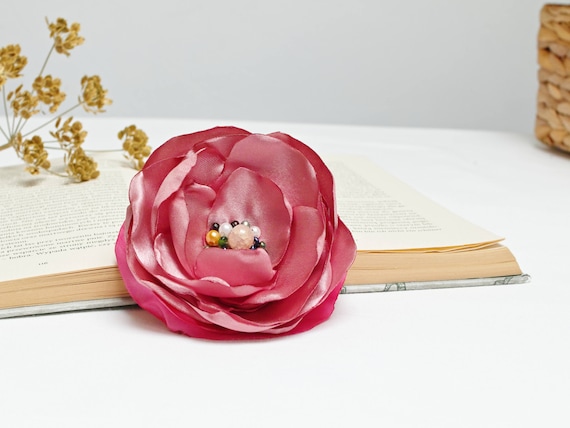 soft blush fabric flower BROOCH Pin Petal Flower Pin handmade pin, floral brooch corsage, elegant flower brooches, gift ideas for her