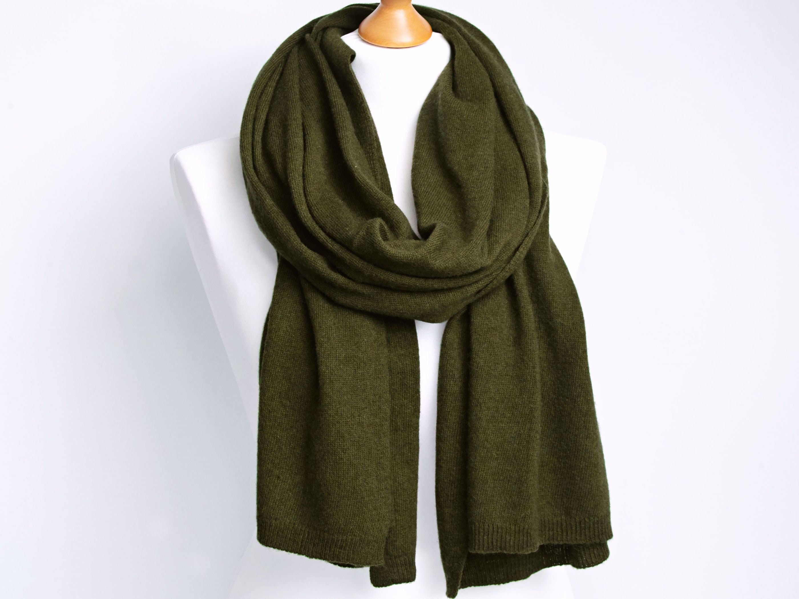 Winter wool scarf forest green scarf, wool scarf for women, gift ideas for her, winter fashion ...