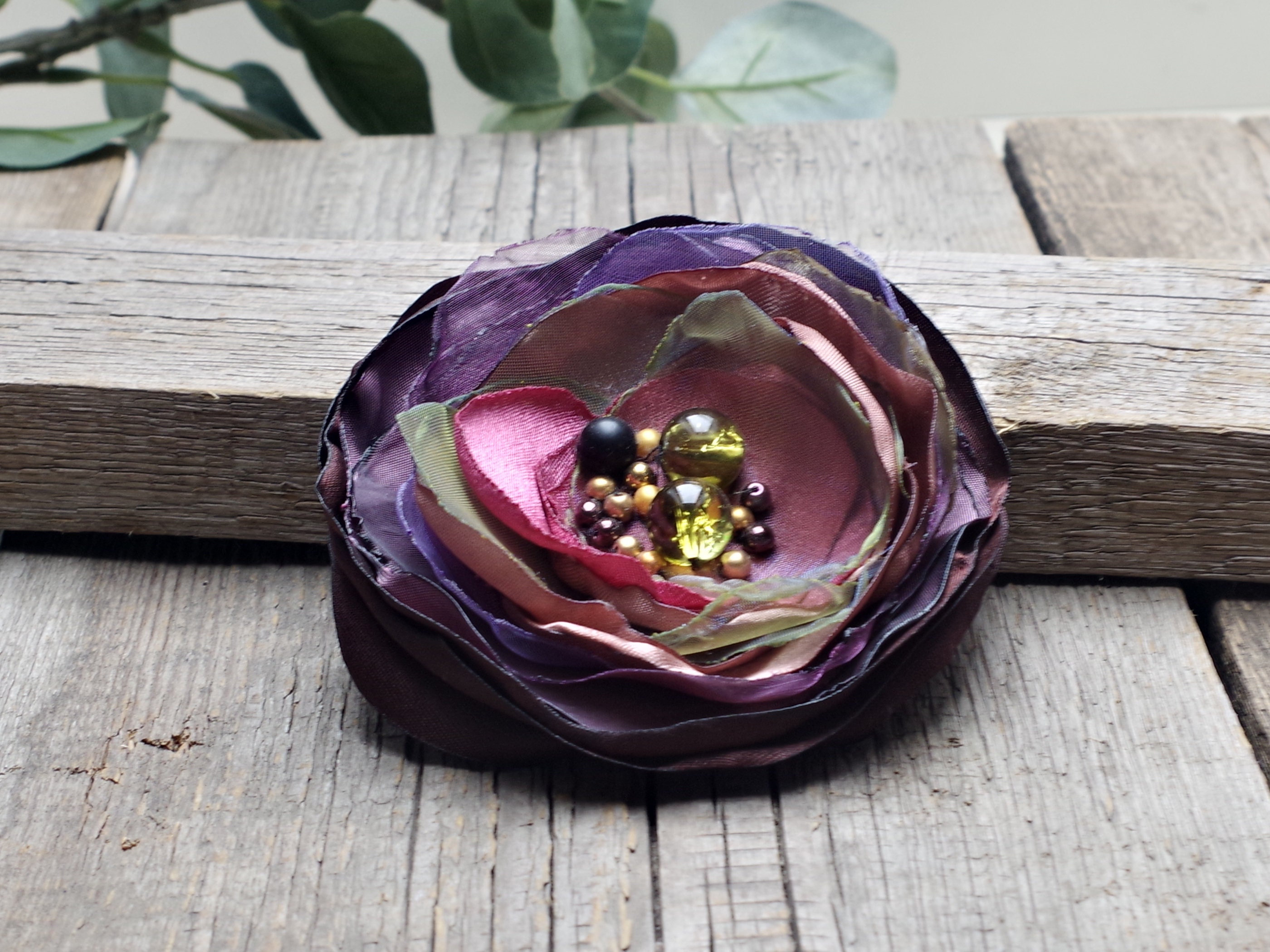 Handmade colorful flower pin brooch for (dress), fabric floral brooch,  women accessories, flower pin button, small gift ideas