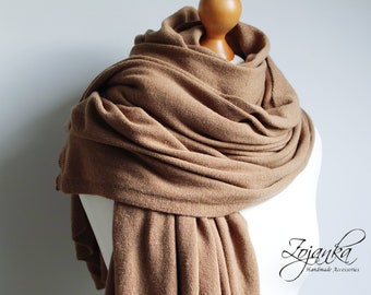 Grande écharpe en laine légère et surdimensionnée, écharpe en laine CARMEL pour femme, écharpe légère en laine mérinos pour femme, écharpe légère en cachemire