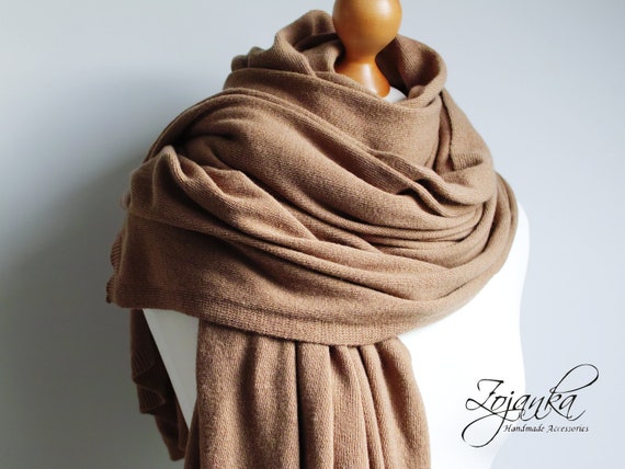 Large oversized lightweight WOOL SCARF wrap, CARMEL wool scarf for women, merino lightweight  wrap for  women, lightweight cashmere scarf