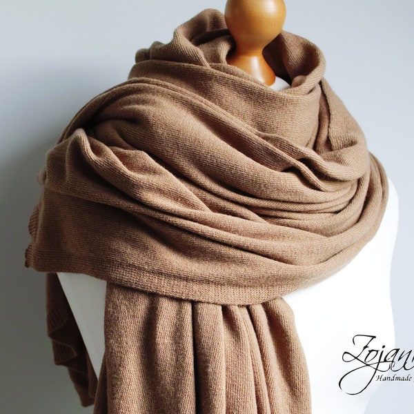 Large oversized lightweight WOOL SCARF wrap, CARMEL wool scarf for women, merino lightweight  wrap for  women, lightweight cashmere scarf