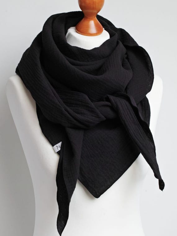 Cotton Muslin Triangle Scarf: Soft Spring Shawl