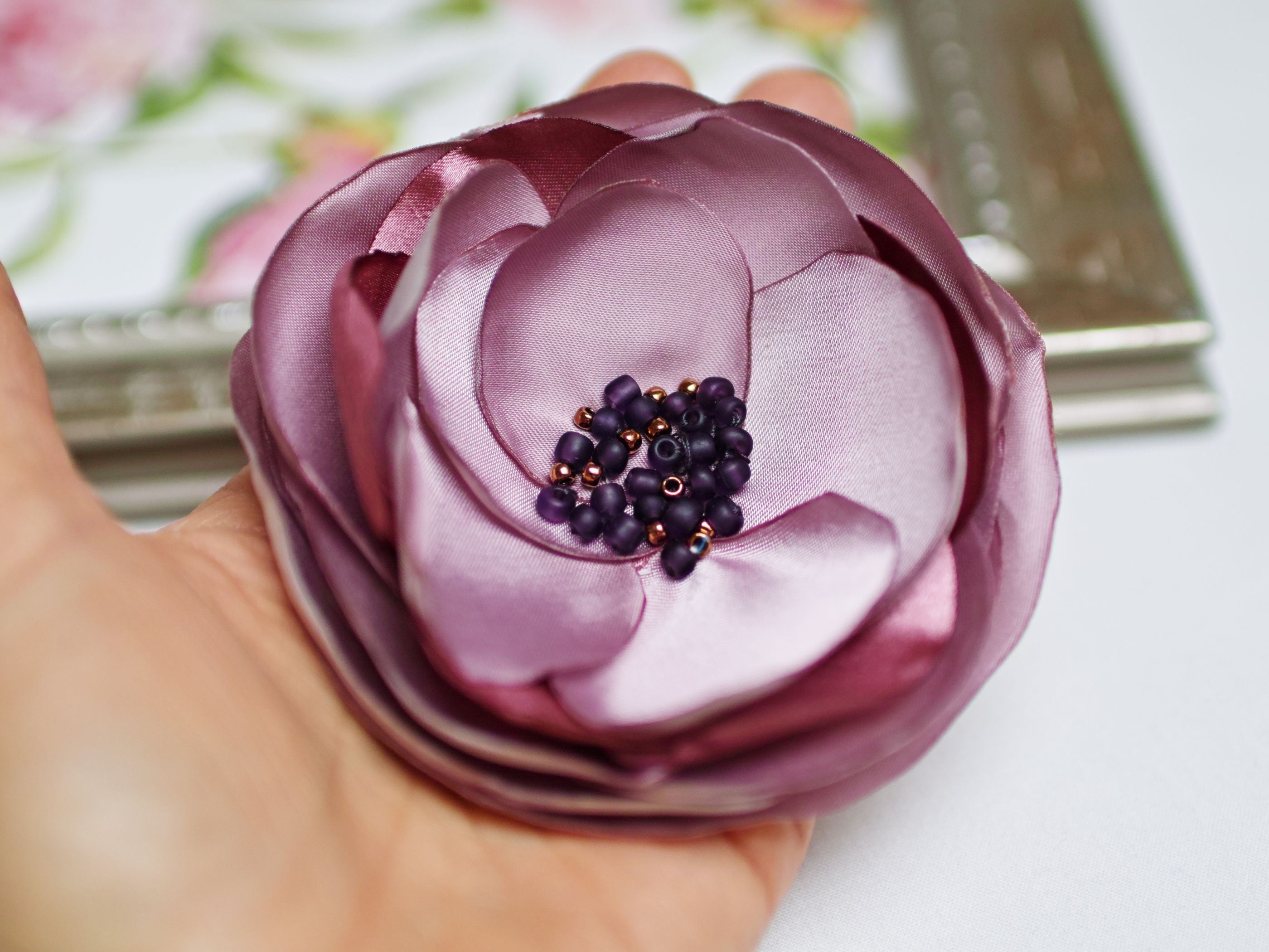 Fabric Flower Pin 