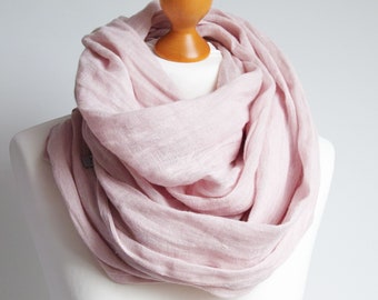 Morbida sciarpa di lino, sciarpa naturale, SCIALLE, lino puro, sciarpa di lino, sciarpa naturale, moda eco, regalo per lei, SCIALLE di peonia rosa polveroso