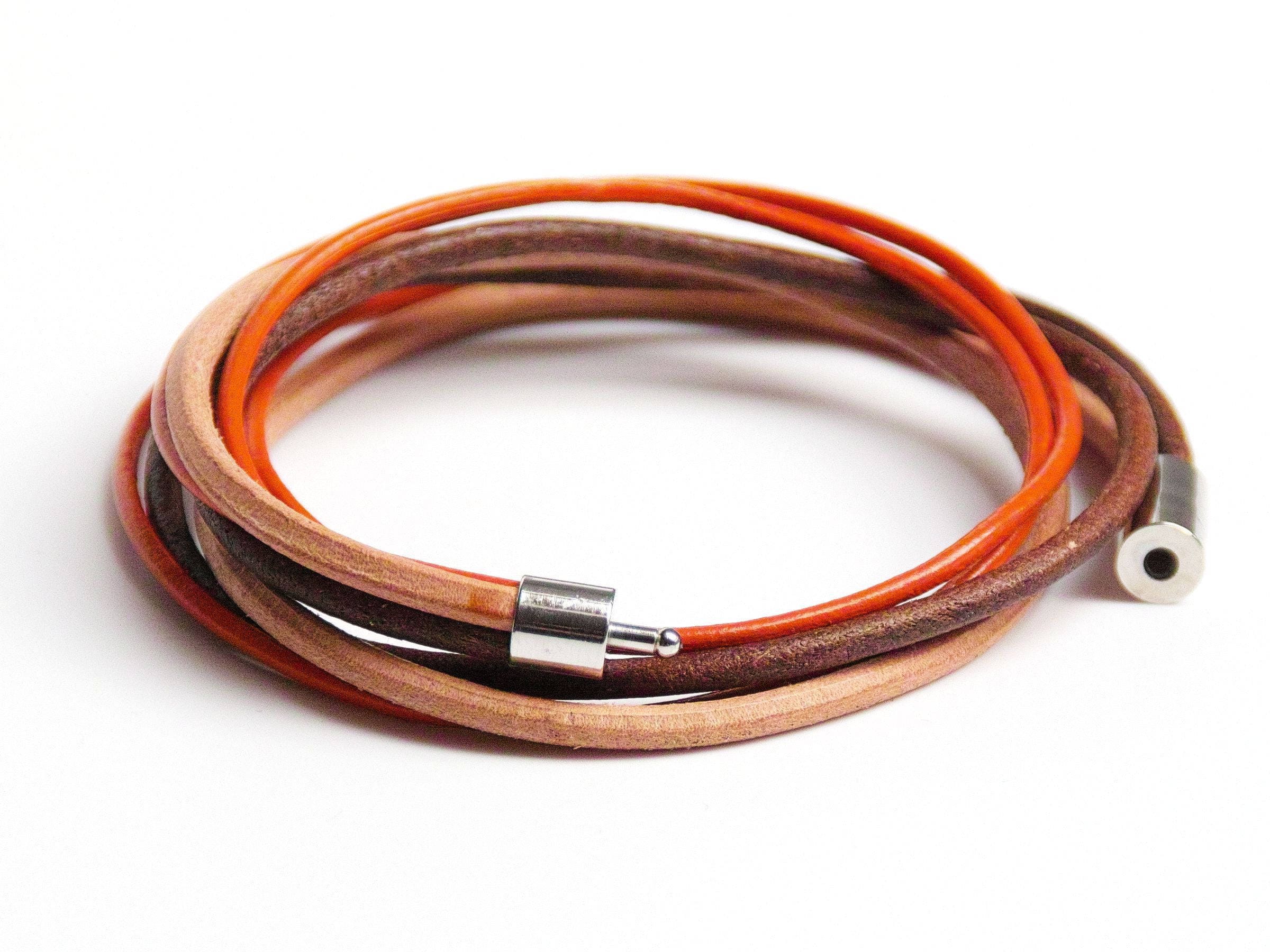 Leather bracelet, leather cord bracelet, boho style leather cuff
