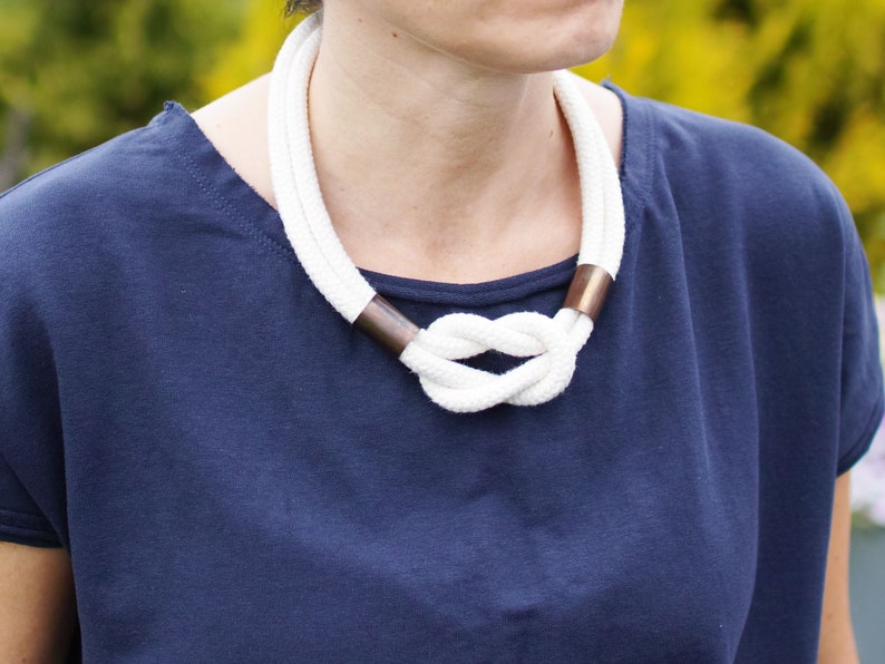 Women Cotton Rope Necklace Rope Statement Necklace Textile Etsy